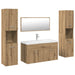 Set mobilier de baie, 5 piese, stejar artizanal, lemn prelucrat - WALTI WALTI
