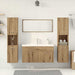 Set mobilier de baie, 5 piese, stejar artizanal, lemn prelucrat - WALTI WALTI