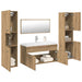 Set mobilier de baie, 5 piese, stejar artizanal, lemn prelucrat - WALTI WALTI