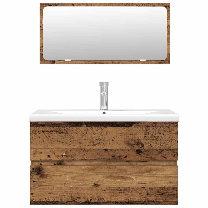 Set mobilier de baie, 3 piese, lemn vechi, lemn prelucrat - WALTI WALTI