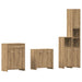 Set mobilier de baie, 4 piese, stejar artizanal, lemn prelucrat - WALTI WALTI