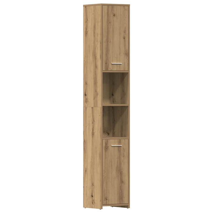 Set mobilier de baie, 4 piese, stejar artizanal, lemn prelucrat - WALTI WALTI