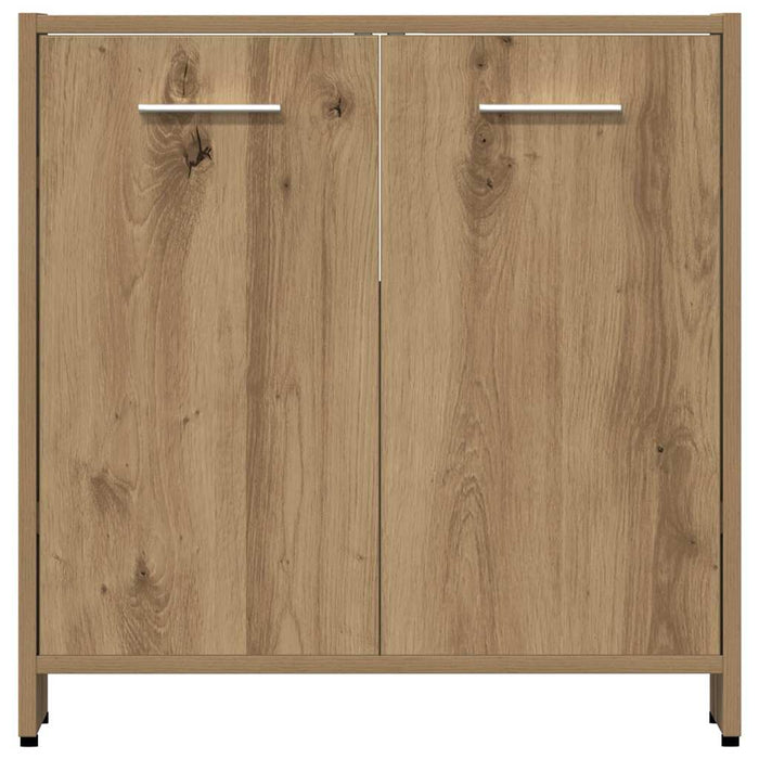 Set mobilier de baie, 4 piese, stejar artizanal, lemn prelucrat - WALTI WALTI