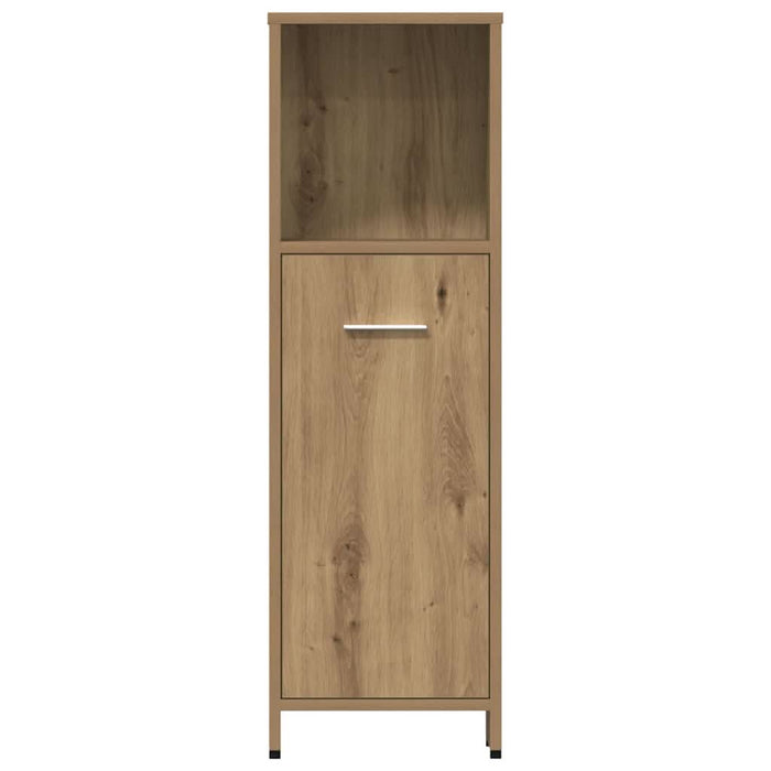 Set mobilier de baie, 4 piese, stejar artizanal, lemn prelucrat - WALTI WALTI