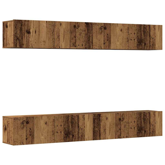 Set mobilier TV de perete cu 4 piese, lemn vechi, 100x30x30 cm - WALTI WALTI