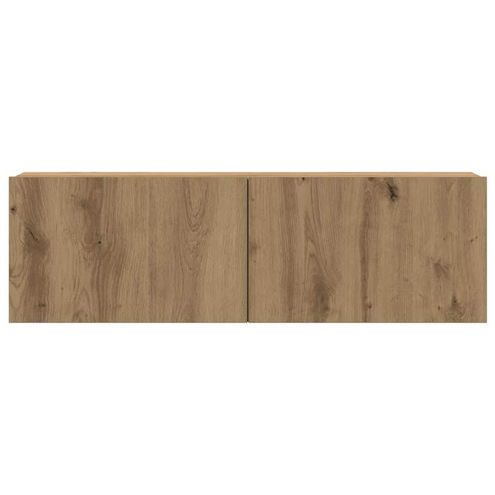 Set mobilier TV de perete cu 4 piese, stejar artizanal, 100x30x30 cm - WALTI WALTI