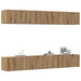 Set mobilier TV de perete cu 4 piese, stejar artizanal, 100x30x30 cm - WALTI WALTI