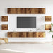 Set dulap TV 8 piese montat pe perete lemn vechi lemn prelucrat - WALTI WALTI