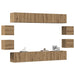 Set dulap TV 8 piese montat pe perete Stejar artizanal - WALTI WALTI