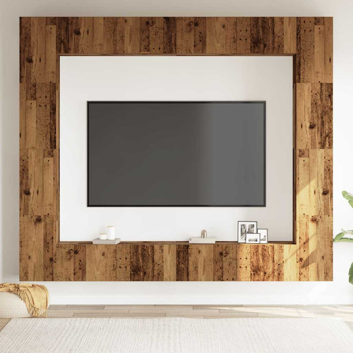 Set dulap TV 8 piese montat pe perete lemn vechi lemn prelucrat - WALTI WALTI