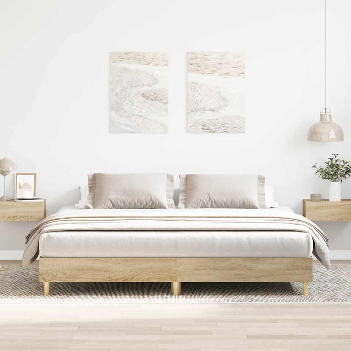 Cadru pat fără saltea stejar sonoma, 180x200cm, lemn prelucrat WALTI