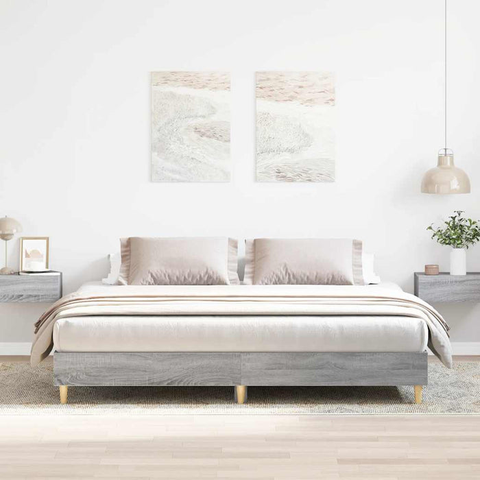 Cadru de pat fără saltea Gri Sonoma 180x200cm Lemn prelucrat - WALTI WALTI