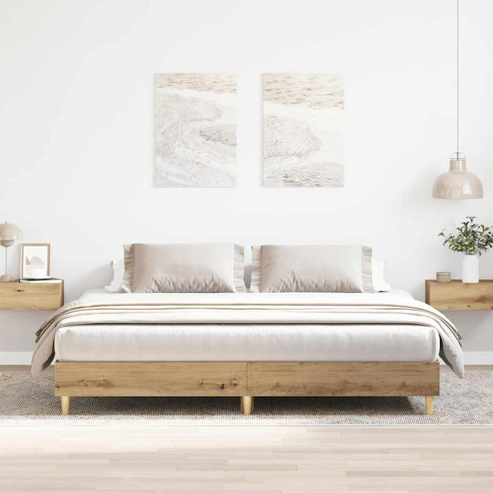 Cadru pat fără saltea Stejar Artisan 180x200cm Lemn prelucrat - WALTI WALTI