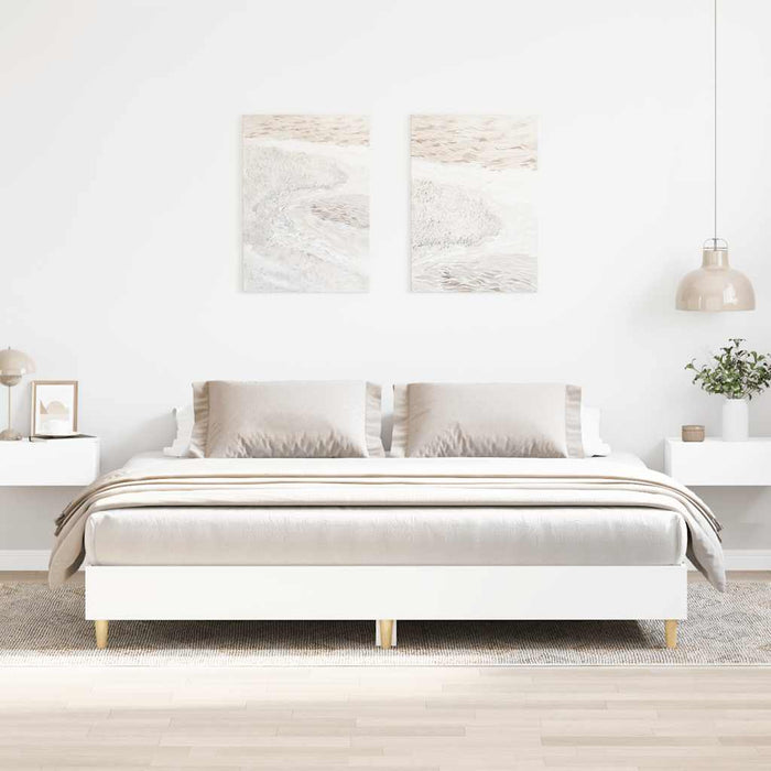 Cadru de pat fără saltea, alb, 160x200 cm, lemn de prelucrare WALTI