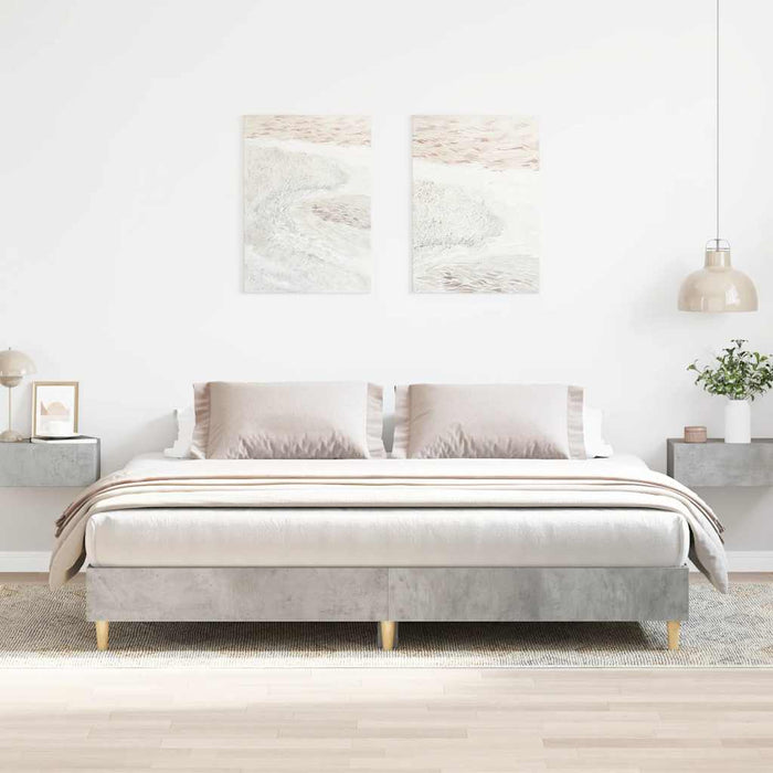 Cadru de pat fără saltea Gri beton 160x200cm Lemn prelucrat - WALTI WALTI