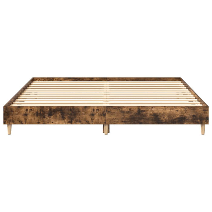 Cadru de pat fără saltea Stejar afumat 160x200cm Lemn prelucrat WALTI