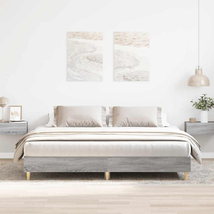 Cadru de pat fără saltea Gri Sonoma 160x200cm lemn prelucrat - WALTI WALTI