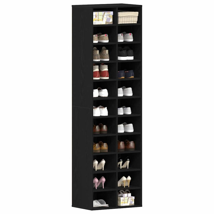 Dulap Pantofi Stejar Negru 54x34x183 cm Lemn prelucrat - WALTI WALTI