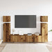 Set dulap TV 8 piese montat pe perete lemn vechi lemn prelucrat - WALTI WALTI