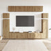 Set dulap TV 8 piese montat pe perete Stejar artizanal - WALTI WALTI