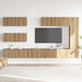 Set dulap TV 7 piese montat pe perete Stejar artizanal - WALTI WALTI