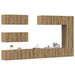 Set dulap TV 7 piese montat pe perete Stejar artizanal - WALTI WALTI