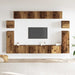 Set dulap TV 8 piese montat pe perete lemn vechi lemn prelucrat - WALTI WALTI