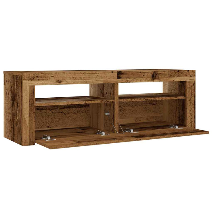 Noptiere cu LED-uri, 2 buc., Lemn vechi, 60x35x40 cm - WALTI WALTI