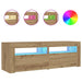 Noptiere cu lumini LED, 2 buc.,Stejar artizanal, 60x35x40 cm - WALTI WALTI