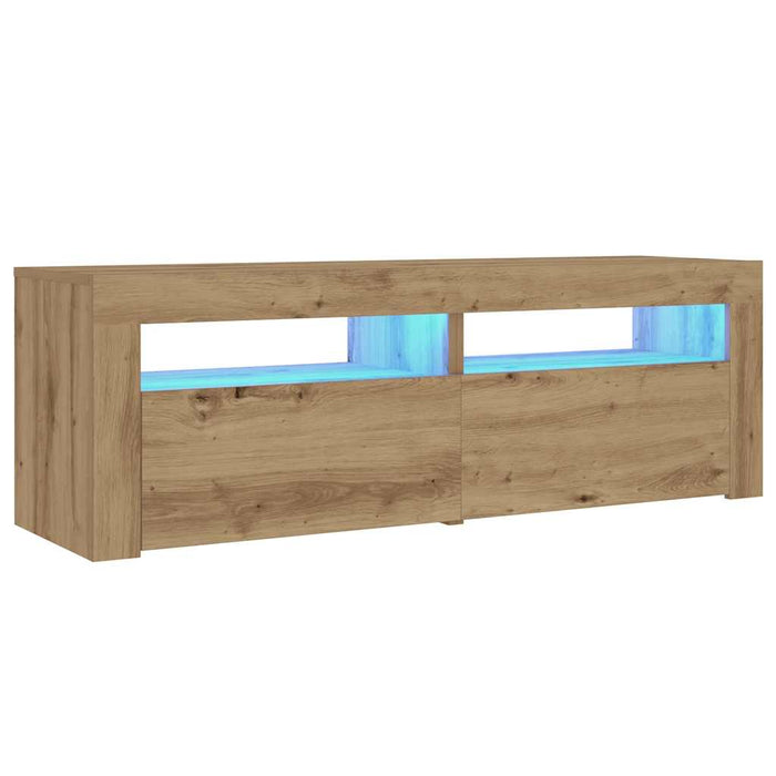 Noptiere cu lumini LED, 2 buc.,Stejar artizanal, 60x35x40 cm - WALTI WALTI