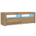 Noptiere cu lumini LED, 2 buc.,Stejar artizanal, 60x35x40 cm - WALTI WALTI