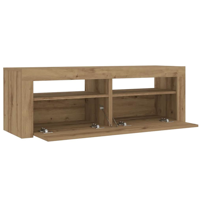 Noptiere cu lumini LED, 2 buc.,Stejar artizanal, 60x35x40 cm - WALTI WALTI