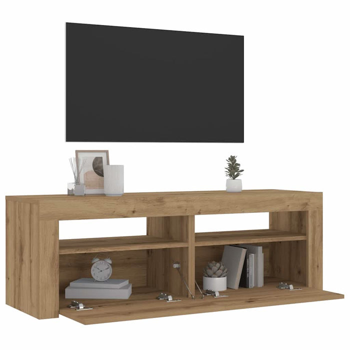 Noptiere cu lumini LED, 2 buc.,Stejar artizanal, 60x35x40 cm - WALTI WALTI
