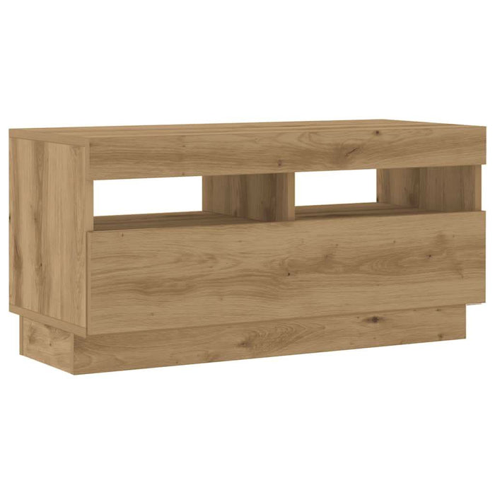 Dulap TV cu LED stejar artizanal 180x35x40 cm lemn prelucrat - WALTI WALTI