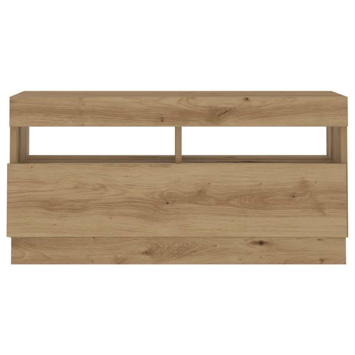 Dulap TV cu LED stejar artizanal 180x35x40 cm lemn prelucrat - WALTI WALTI