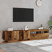 Dulap TV cu lumini LED lemn vechi 200x35x40 cm lemn prelucrat - WALTI WALTI