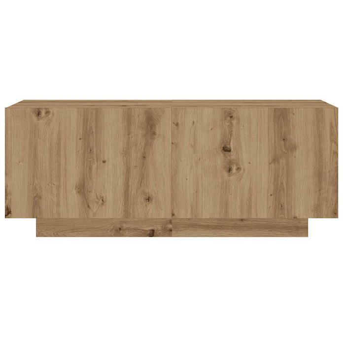 Dulap TV cu LED stejar artizanal 200x35x40 cm lemn prelucrat - WALTI WALTI
