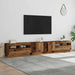 Dulap TV cu lumini LED lemn vechi 260x35x40 cm lemn prelucrat - WALTI WALTI