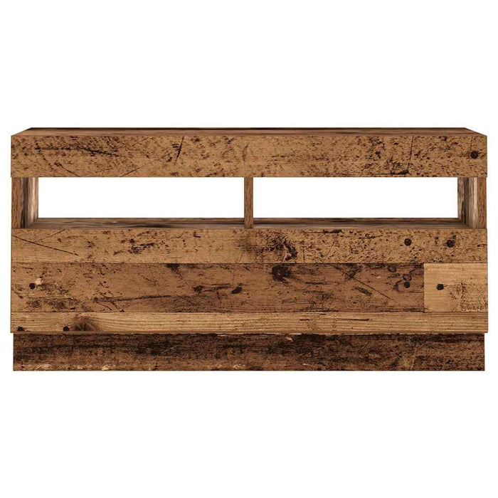 Dulap TV cu lumini LED lemn vechi 260x35x40 cm lemn prelucrat - WALTI WALTI