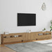 Dulap TV cu LED stejar artizanal 300x35x40 cm lemn prelucrat - WALTI WALTI