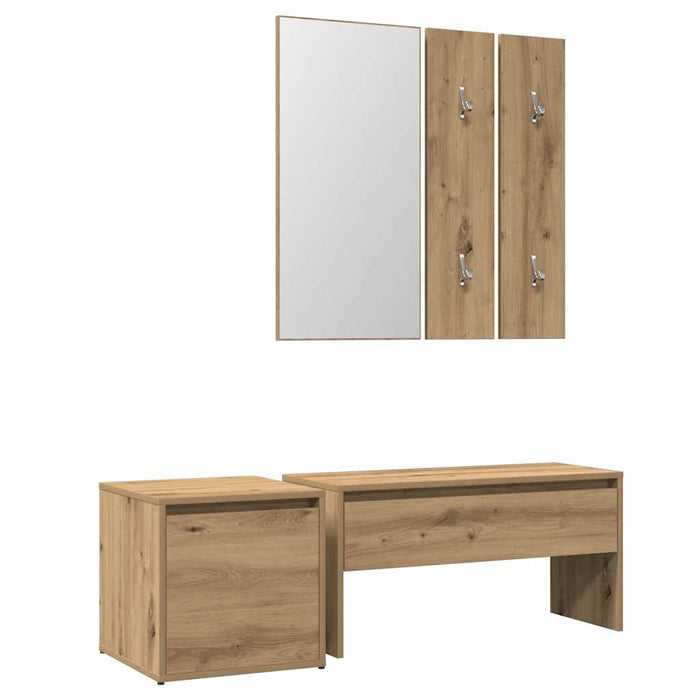 Set de mobilier pentru hol din lemn de stejar artizanal - WALTI WALTI
