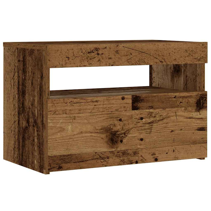 Noptiera cu lumini LED Lemn vechi 60x35x40 cm Lemn prelucrat - WALTI WALTI