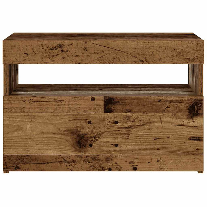 Noptiera cu lumini LED Lemn vechi 60x35x40 cm Lemn prelucrat - WALTI WALTI