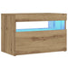 Noptiera cu lumini LED Stejar Artisan 60x35x40cm Lemn prelucrat - WALTI WALTI