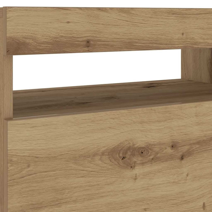 Noptiera cu lumini LED Stejar Artisan 60x35x40cm Lemn prelucrat - WALTI WALTI