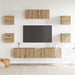 Set dulap TV 7 piese Stejar Artisan montat pe perete - WALTI WALTI