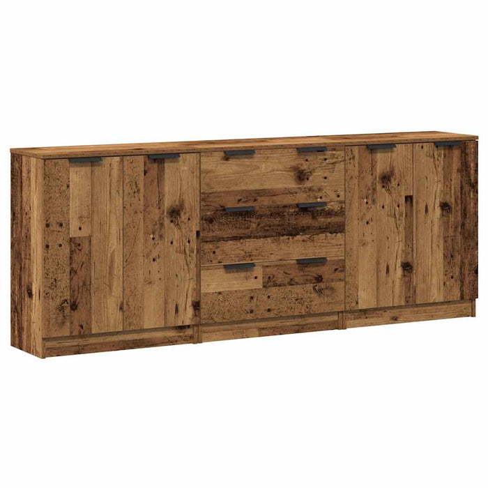 Dulap, 3 buc., lemn învechit, 60x30x70 cm, lemn prelucrat - WALTI WALTI