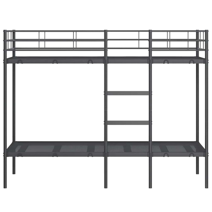 Pat supraetajat fără saltea negru 75x190 cm oțel WALTI