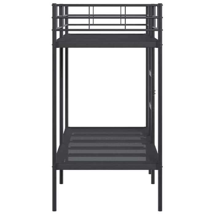 Pat supraetajat fără saltea negru 75x190 cm oțel WALTI