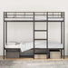 Pat supraetajat fără saltea negru 100x190 cm oțel - WALTI WALTI
